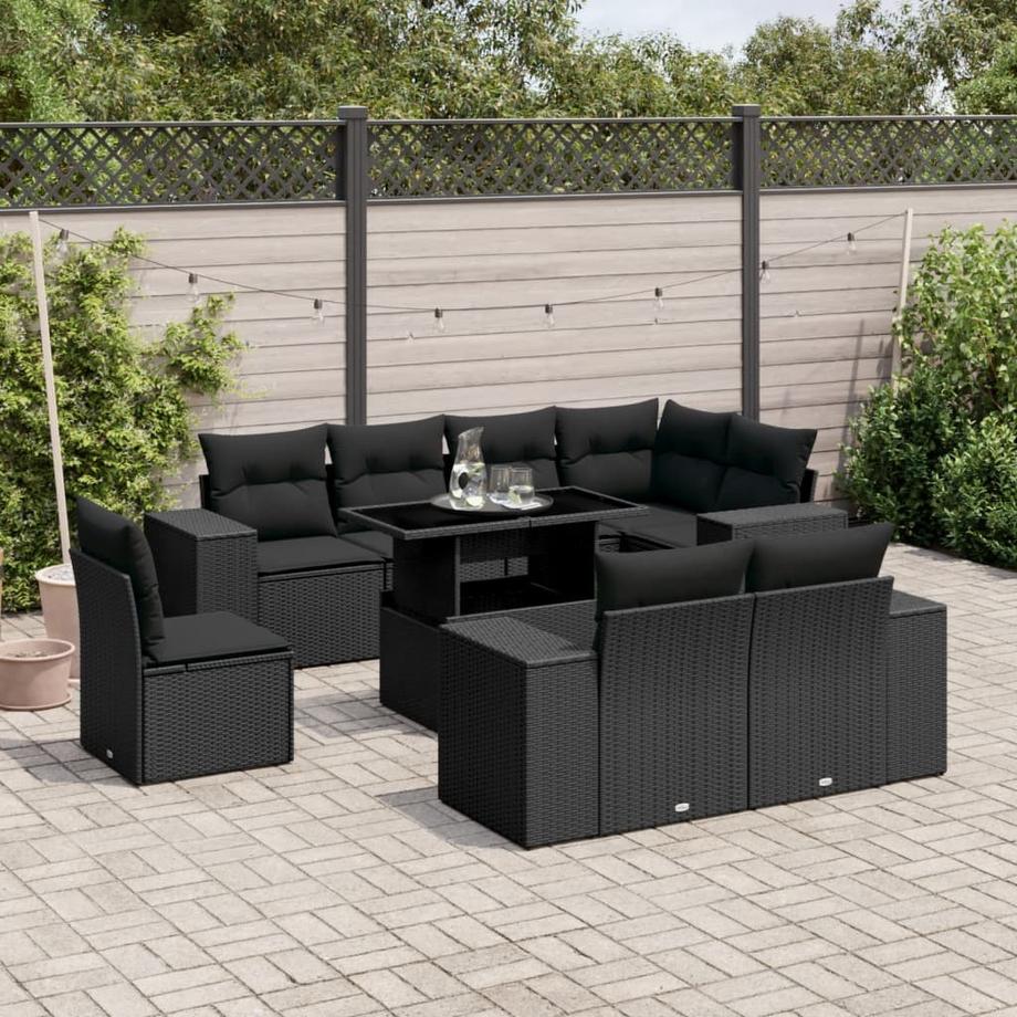 VidaXL set divano da giardino Polirattan  