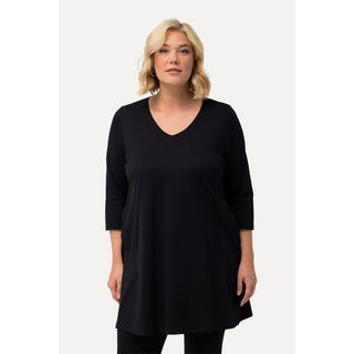 Ulla Popken  Longshirt, Ziernähte, A-Linie, V-Ausschnitt, 3/4-Arm 