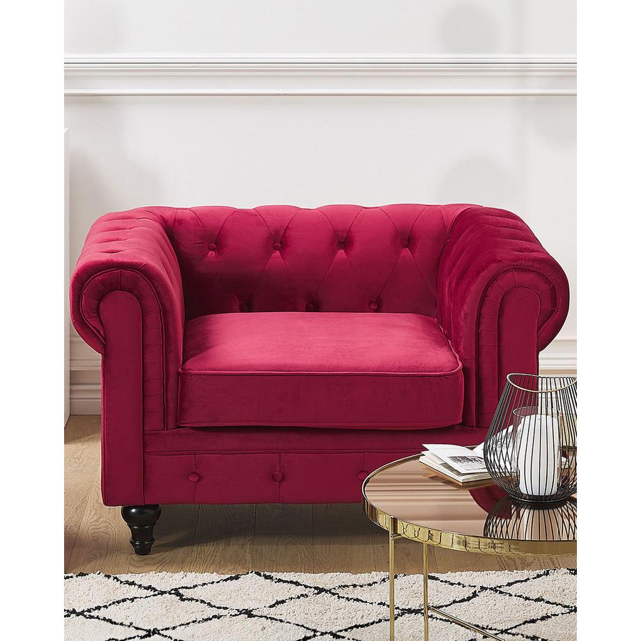 Beliani Sessel aus Samtstoff  CHESTERFIELD  