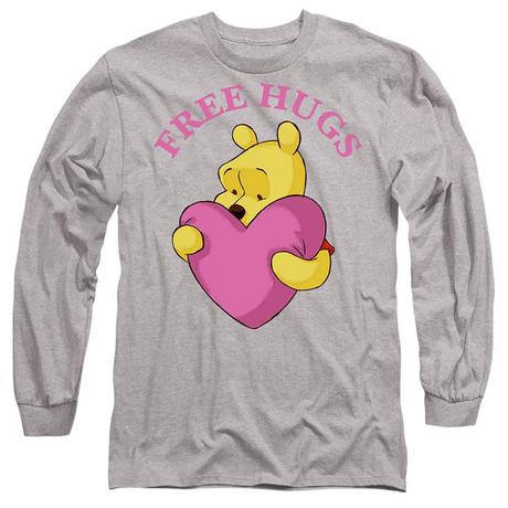 Winnie the Pooh Free Hugs San Valentino T-Shirt Maniche Lunghe  