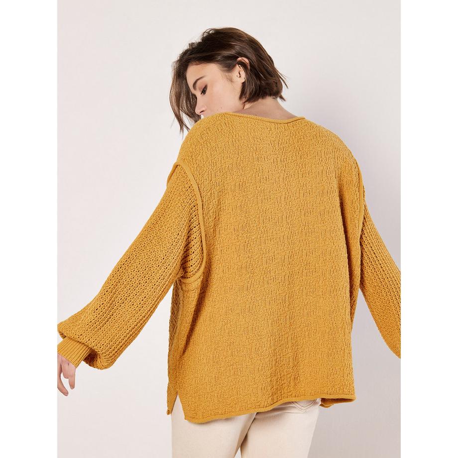 APRICOT Maglione Oversize a Maglia Strutturata con Tasca Applicata  