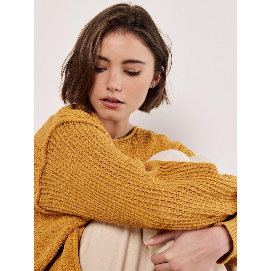 APRICOT Maglione Oversize a Maglia Strutturata con Tasca Applicata  