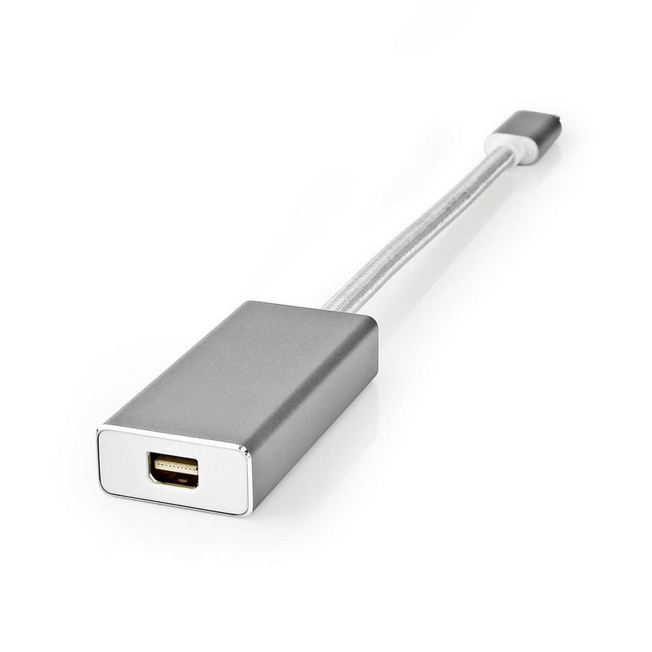 Nedis  Adattatore USB-C™ | USB 3.2 Gen 1 | USB-C™ Maschio | Mini DisplayPort Femmina | 0,20 m | Rotondo | Placcato oro | Intrecciato / Nylon | Argento | Scatola di cartone con finestra coperta. 