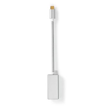 Adattatore USB-C™ | USB 3.2 Gen 1 | USB-C™ Maschio | Mini DisplayPort Femmina | 0,20 m | Rotondo | Placcato oro | Intrecciato / Nylon | Argento | Scatola di cartone con finestra coperta.