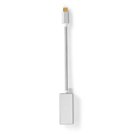 Nedis  USB-C™ Adapter | USB 3.2 Gen 1 | USB-C™ Stecker | Mini DisplayPort Buchse | 0,20 m | Rund | Vergoldet | Geflochten / Nylon | Silber | Karton mit abgedecktem Fenster. 