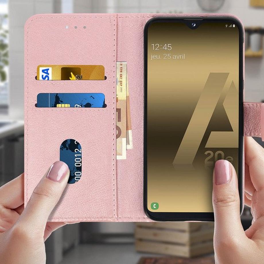 Avizar  Klapphülle Samsung Galaxy A20e Rosegold 