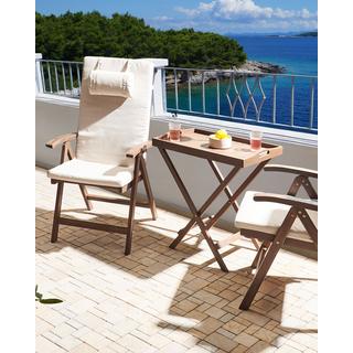 Beliani Set di 2 sedie da giardino con cuscini en Legno d'acacia Classico AMANTEA PREMIUM  