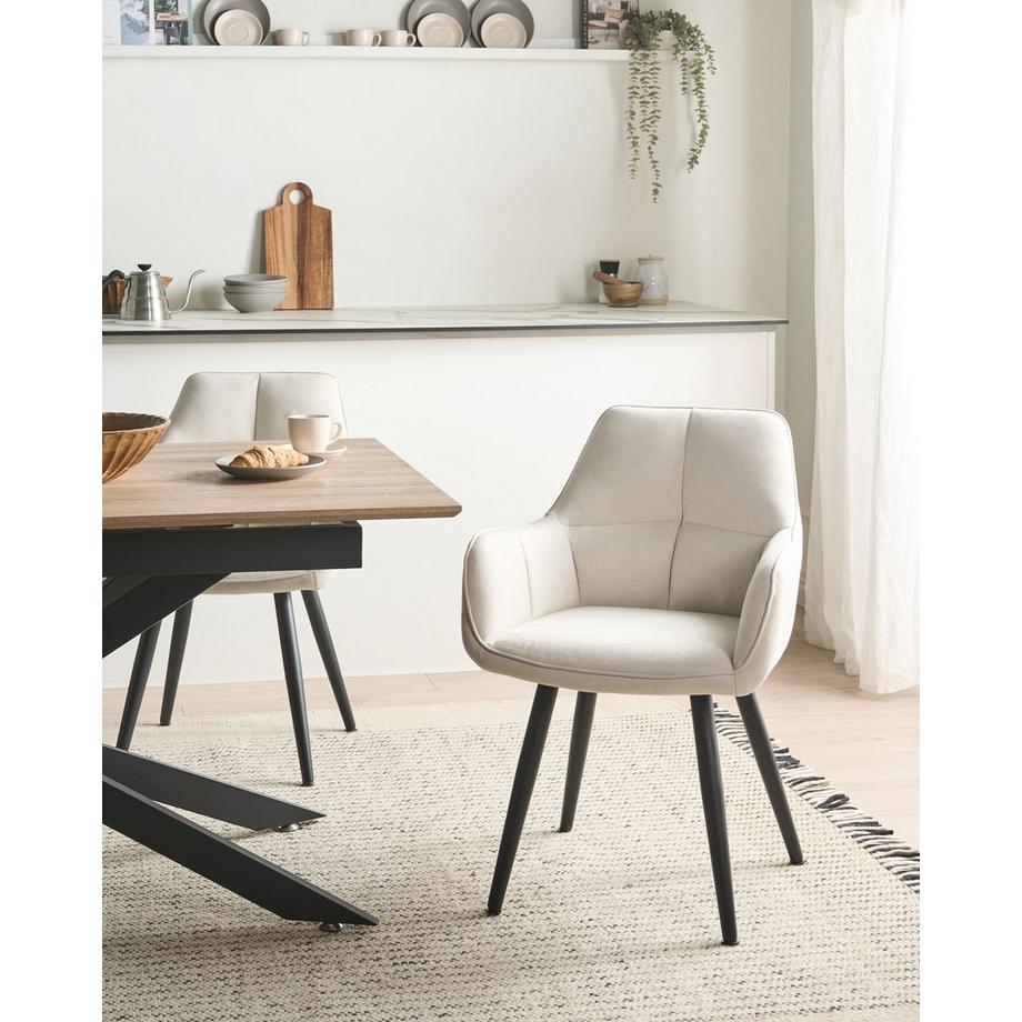 Beliani Set di 2 sedie da pranzo en Lino sintetico Minimalista TIRANO  