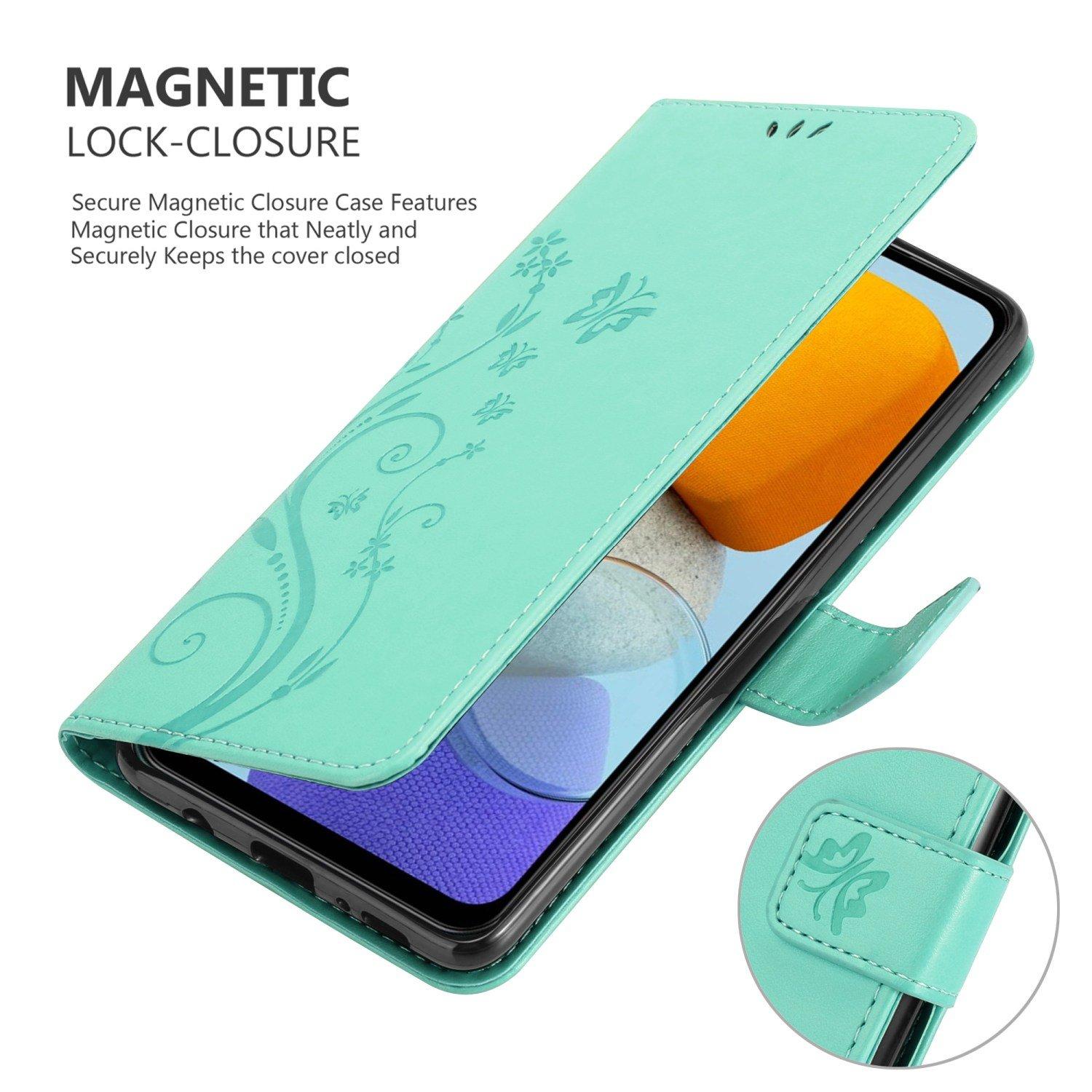 Cadorabo  Housse compatible avec Samsung Galaxy M23 5G - Coque de protection au design floral avec fermeture magnétique, fonction de support et emplacements pour cartes 