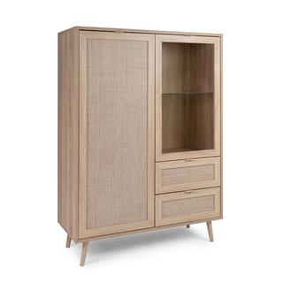 Calicosy Vaisselier 2 portes 2 tiroirs H139 cm - Impression Rotin - BALI  