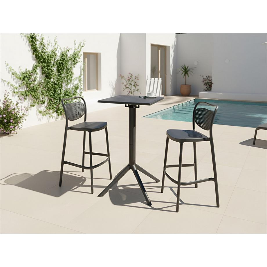 Beliani Table de bar de jardin en Matière synthétique Moderne LEMNOS  