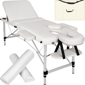 Lettino da massaggio a 3 zone con 5 cm di imbottitura, rulli, e telaio in alluminio