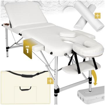 3 Zonen Massageliege mit 5cm Polsterung, Rollen und Aluminiumgestell