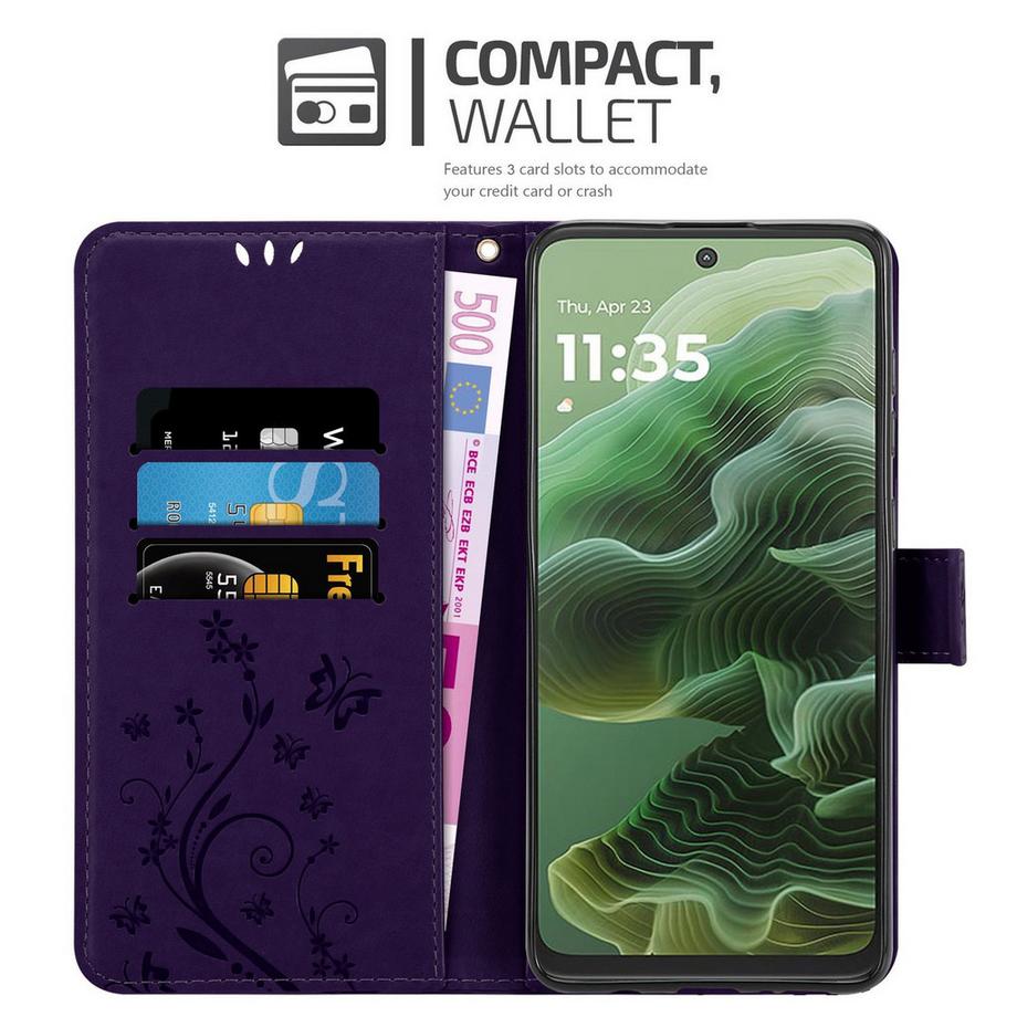 Cadorabo  Coque pour Motorola Moto G35 fleurs etui 
