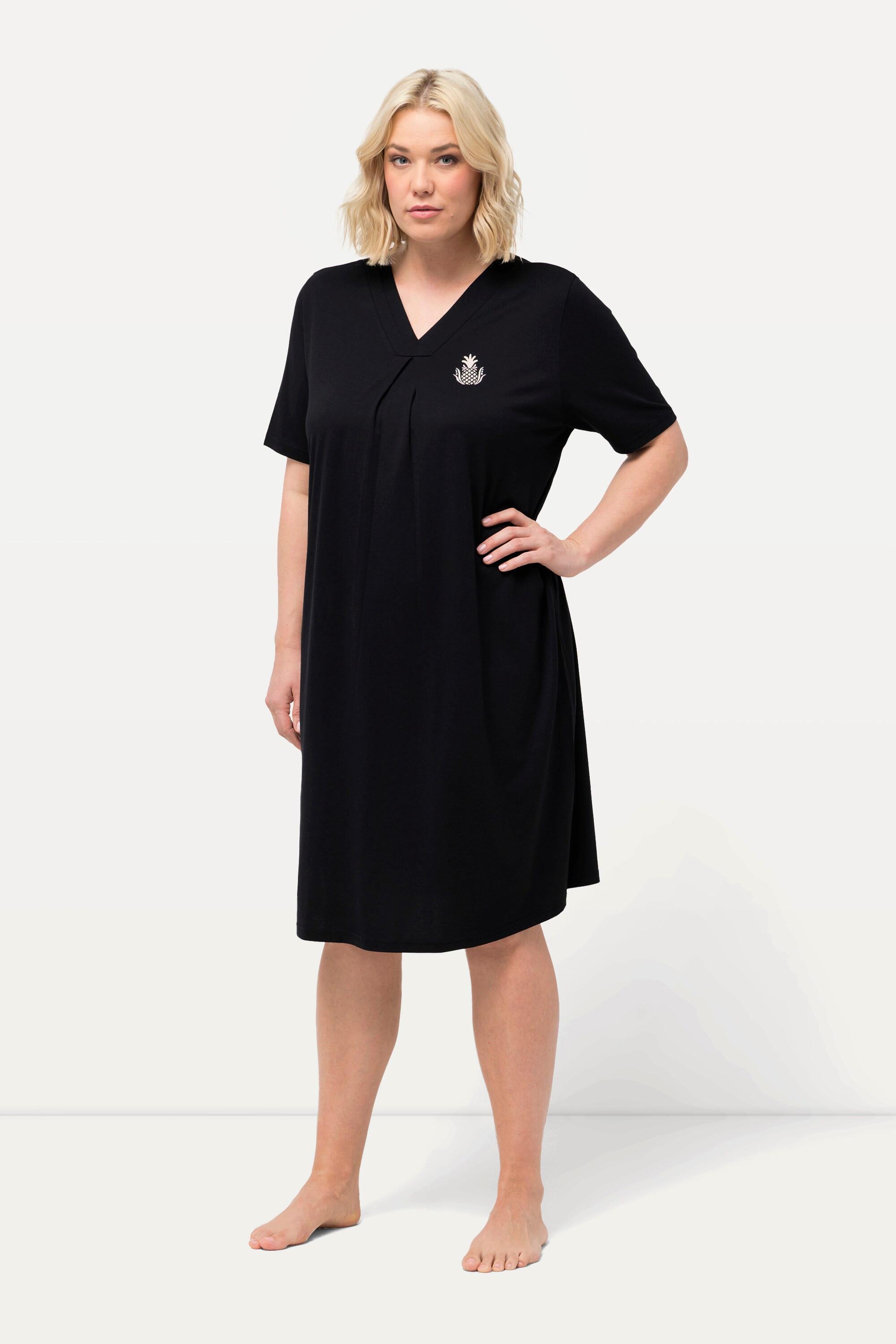 Ulla Popken Confezione Doppia Ananas Mezze Maniche Scollo Quadrato Scollo a V Camicie da Notte  