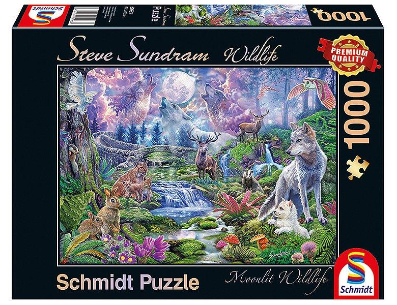 Schmidt  Puzzle Wildtiere im Mondschein (1000Teile) 