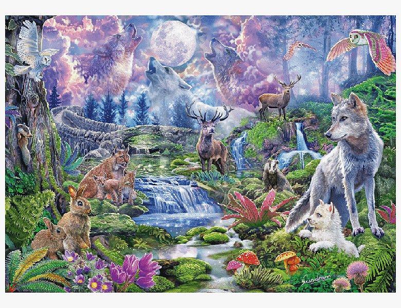 Schmidt  Puzzle Wildtiere im Mondschein (1000Teile) 