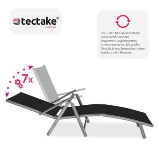 Tectake Gartenliege Textilene-Gewebe mit Aluminiumgestell  