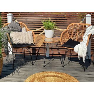 Beliani Bistro Set aus PE Rattan Rustikal TROPEA II  