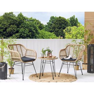 Beliani Bistro Set aus PE Rattan Rustikal TROPEA II  