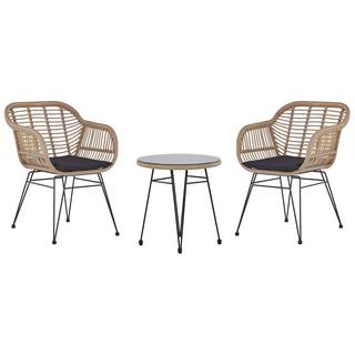 Beliani Bistro Set aus PE Rattan Rustikal TROPEA II  