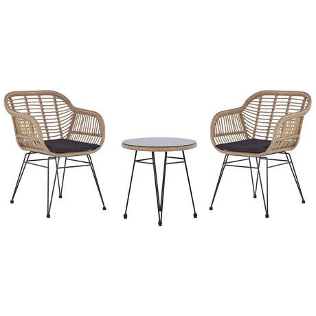 Beliani Bistro Set aus PE Rattan Rustikal TROPEA II  