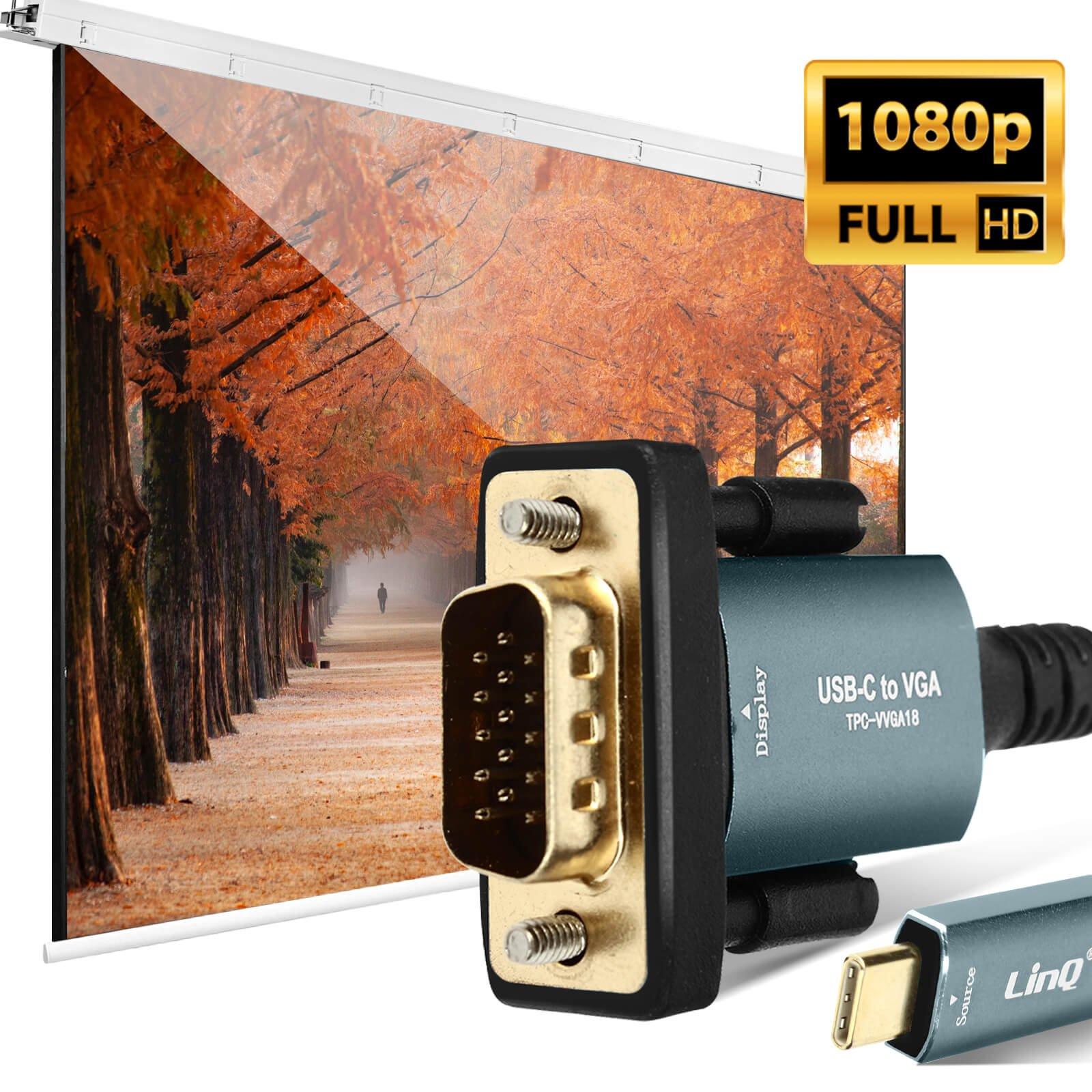 Avizar  Câble USB-C vers VGA Full HD 1080P LinQ 