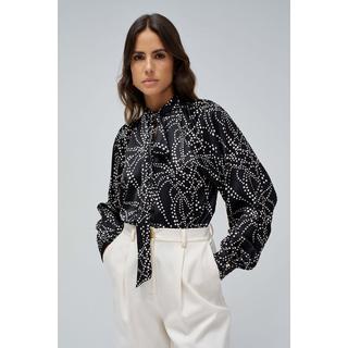 Salsa  Langarmbluse Printed Blouse With Tie-Neck 