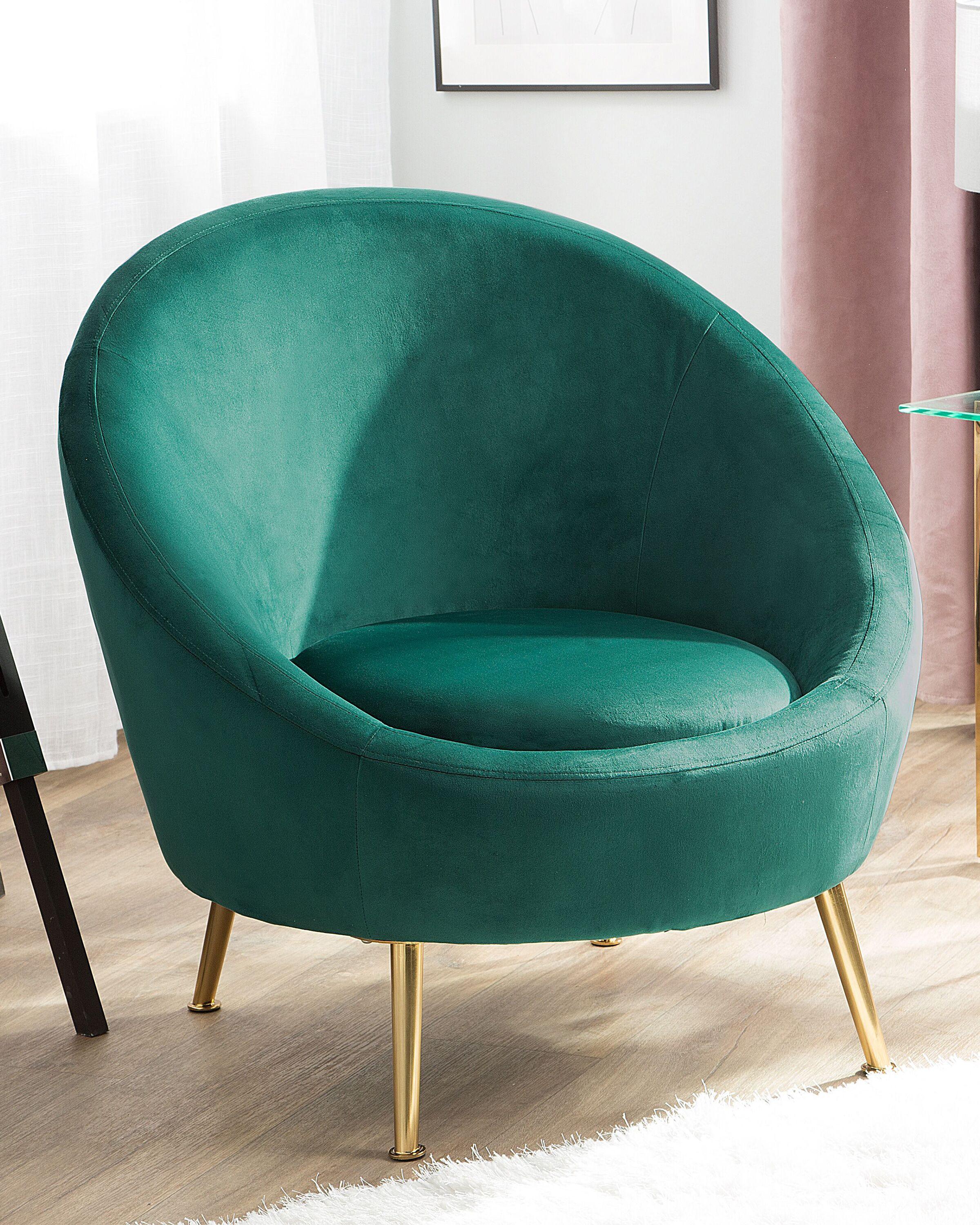 Beliani Fauteuil en Velours Moderne LANGA  