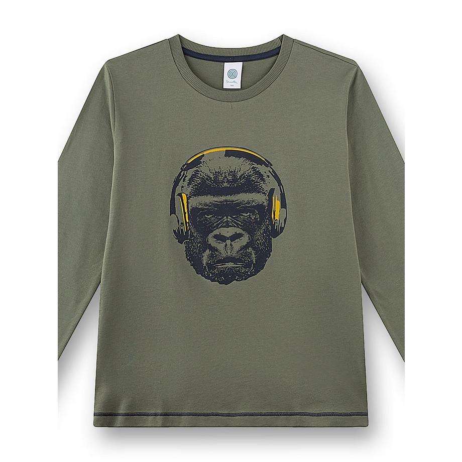 Sanetta  Jungen Schlafanzug khaki Gorilla 