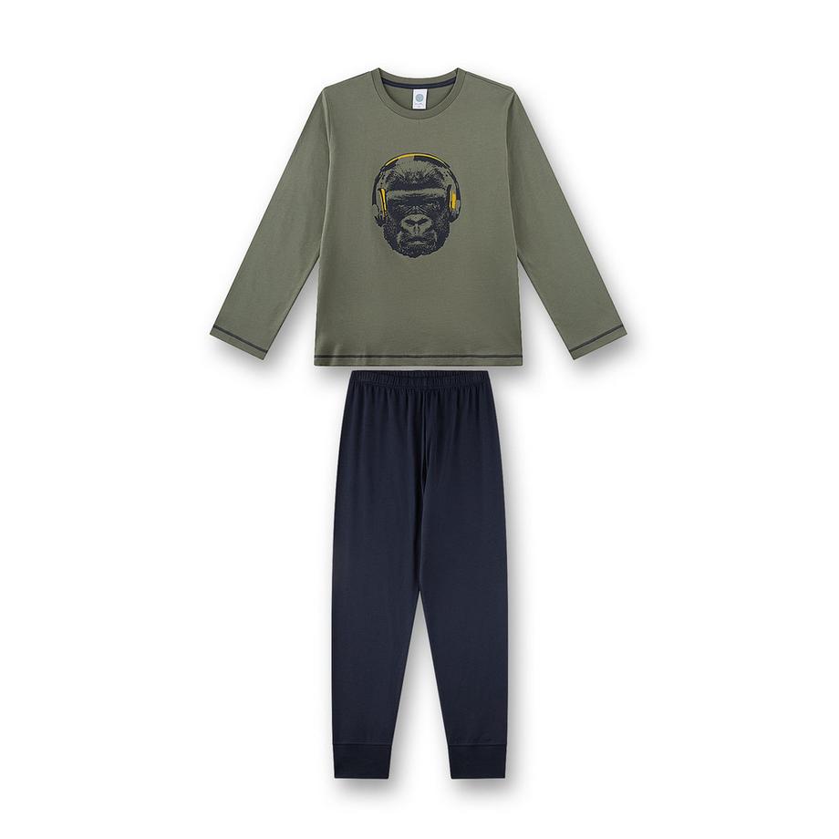 Jungen Schlafanzug khaki Gorilla