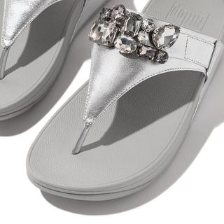 Fitflop  Sandales à bout en cuir métallisé femme  Lulu Jewel-Deluxe 