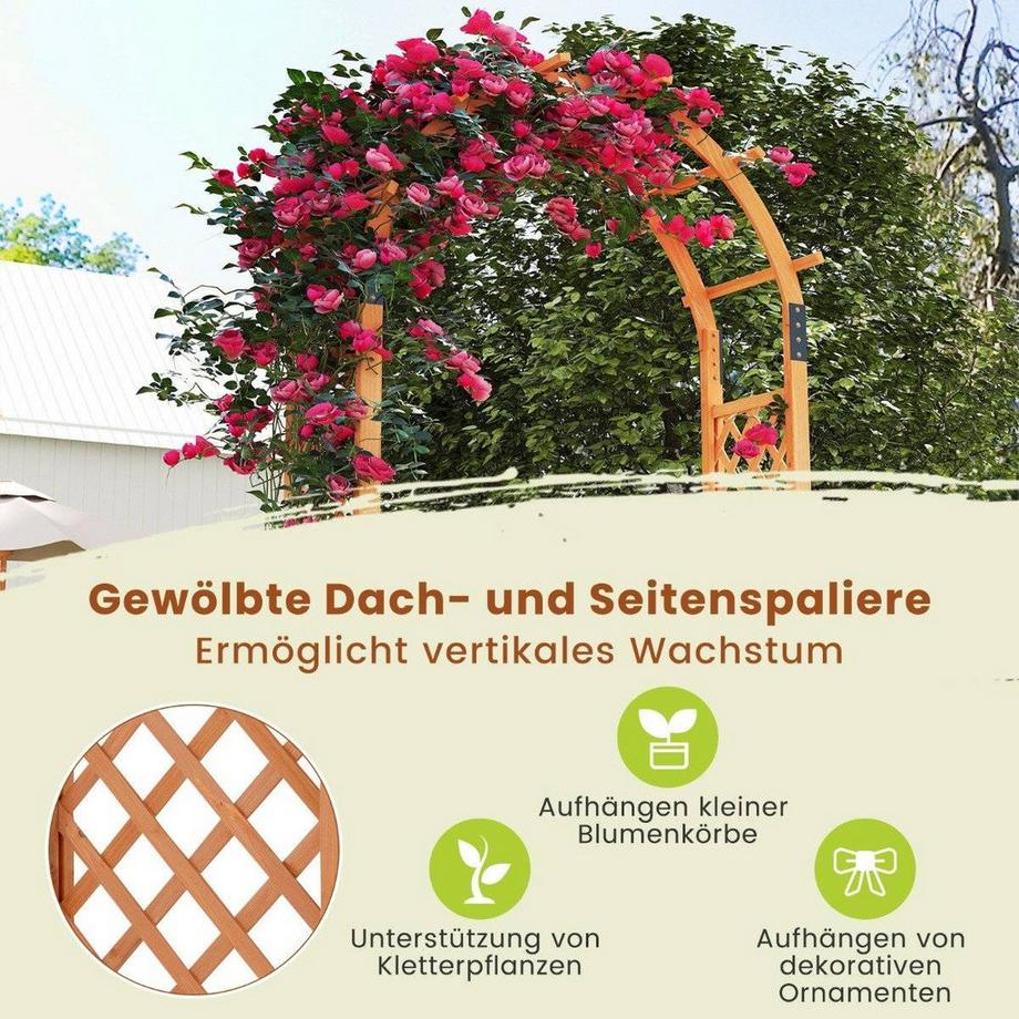 Northix Arche à rosiers en bois pour plantes grimpantes, arche de jardin, treillis d'aide à l'escalade  