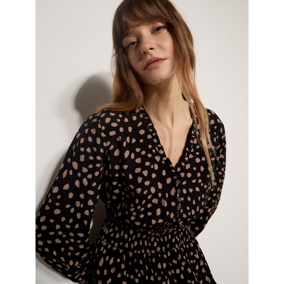 APRICOT Mini-robe en crêpe à pois irréguliers  