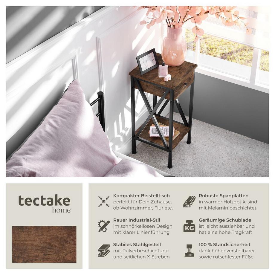 Tectake Table d'appoint DAYTON style industriel  