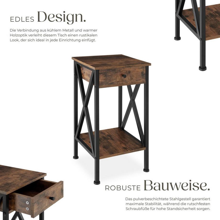 Tectake Table d'appoint DAYTON style industriel  