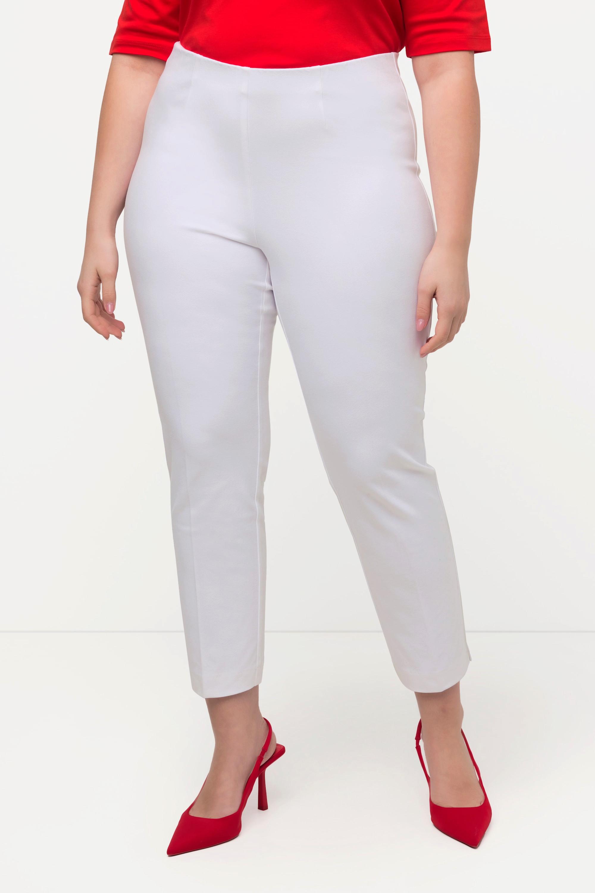 Ulla Popken  Pantaloni a 7/8 con nervature, taglio della gamba aderente e cintura elastica 