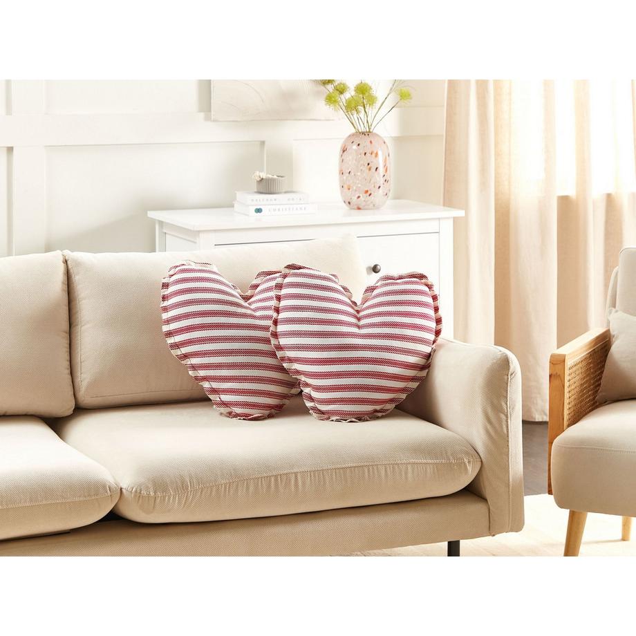 Beliani Dekokissen 2er Set aus Baumwolle Modern RUBIA  