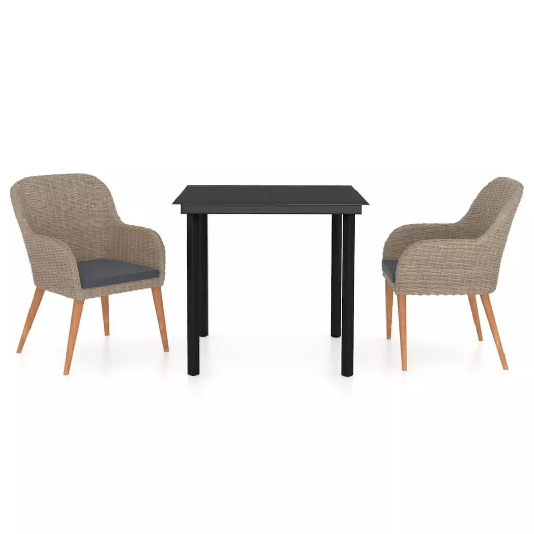 VidaXL - Ensemble de salle à manger de jardin rotin synthétique, One Size, Marron