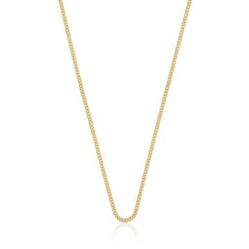 Collier rond gourmette or jaune 750, 1.6mm, 42cm