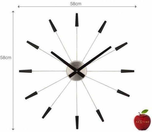 NeXtime Wanduhr Plug Inn Schwarz Durchmesser 58 cm  