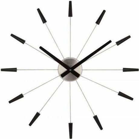 NeXtime Wanduhr Plug Inn Ø 58 cm Schwarz  