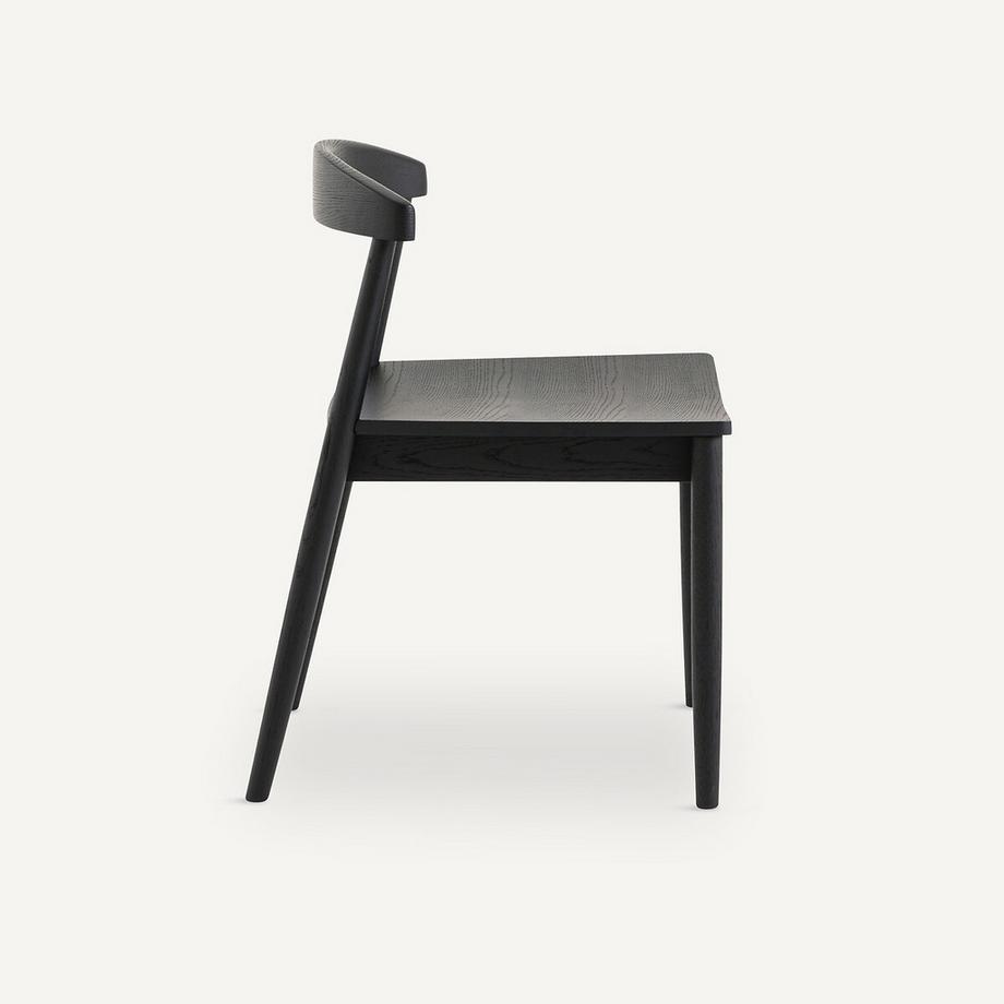 AM.PM Lot de 2 chaises chêne teinté noir  