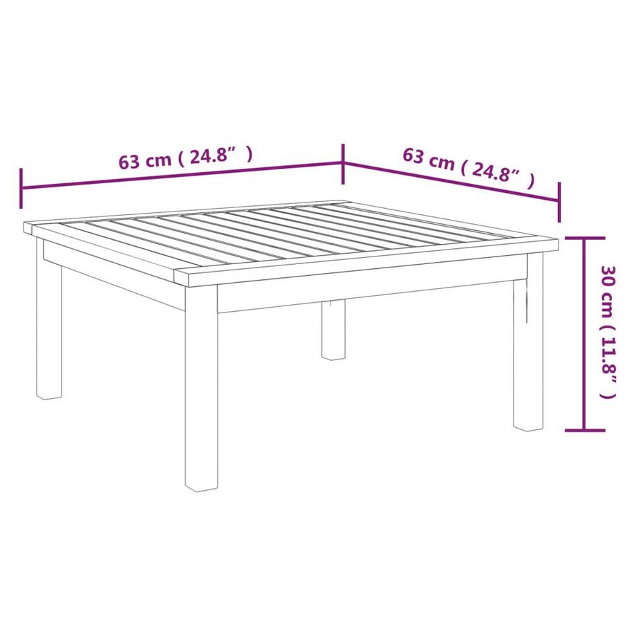 VidaXL Table de salon de jardin bois d'acacia  