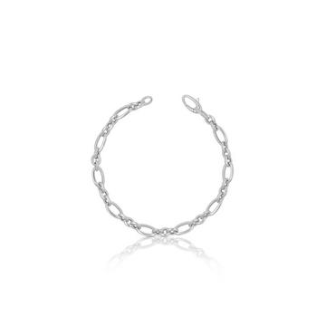 Bracelet fantaisie en or blanc 750, 6,5mm, 19cm