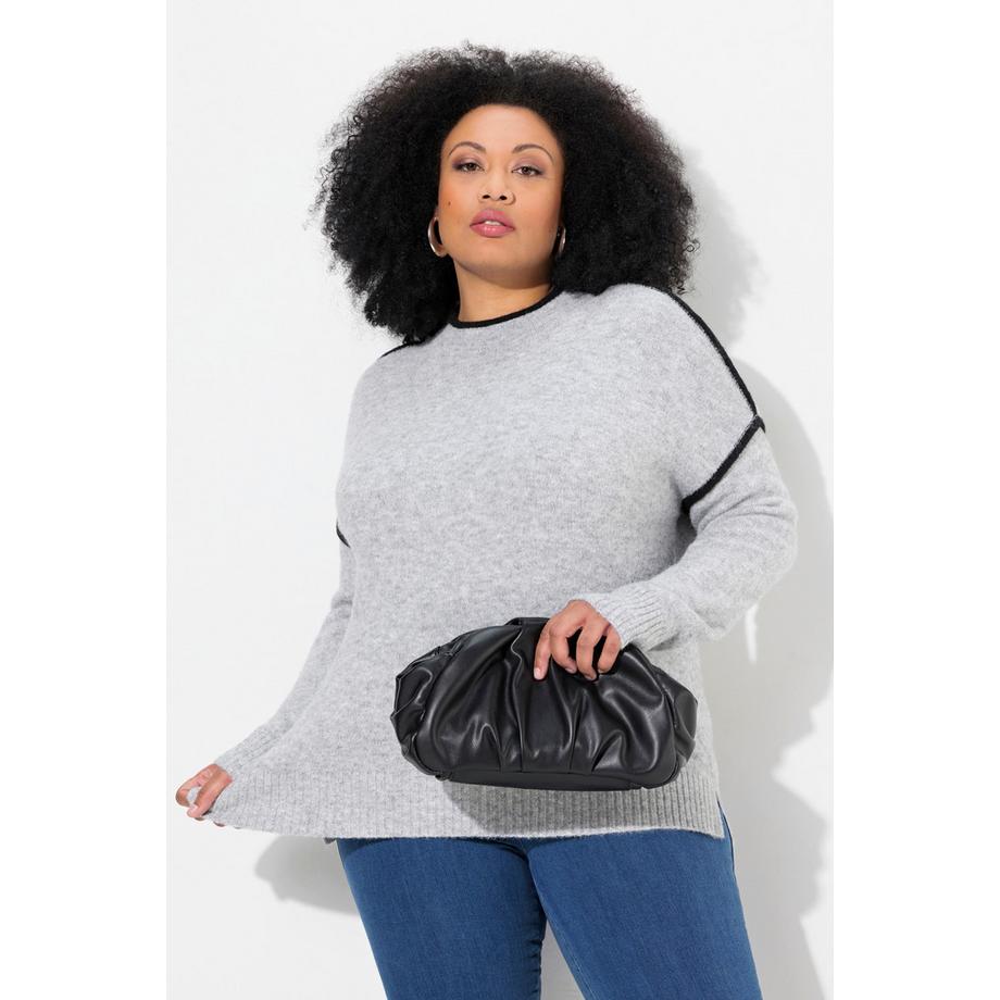 Ulla Popken Pull Rayé Oversize Col Montant Manches Longues  