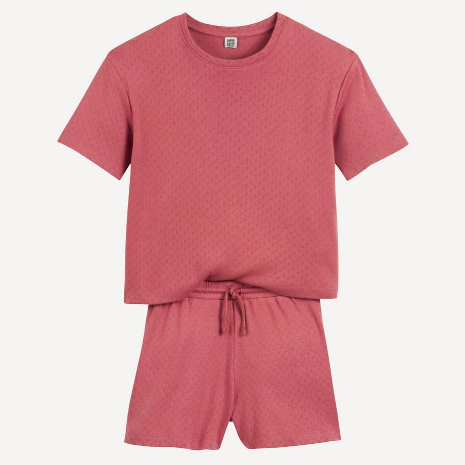 Kurzpyjama aus Pointelle-Strick