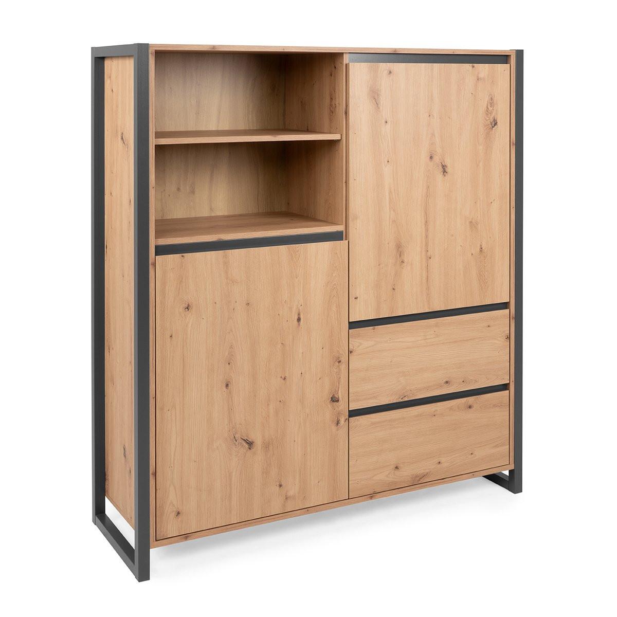 Calicosy Buffet haut 2 portes 2 tiroirs L120 cm - DENVER  