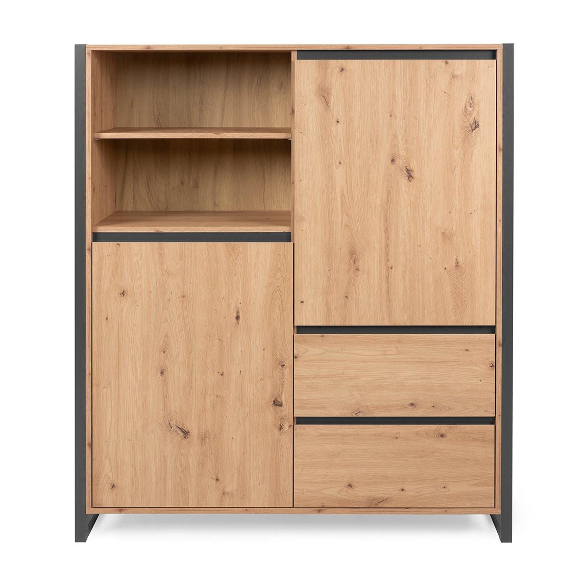 Calicosy Highboard mit 2 Türen und 2 Schubladen L120 cm - Denver  