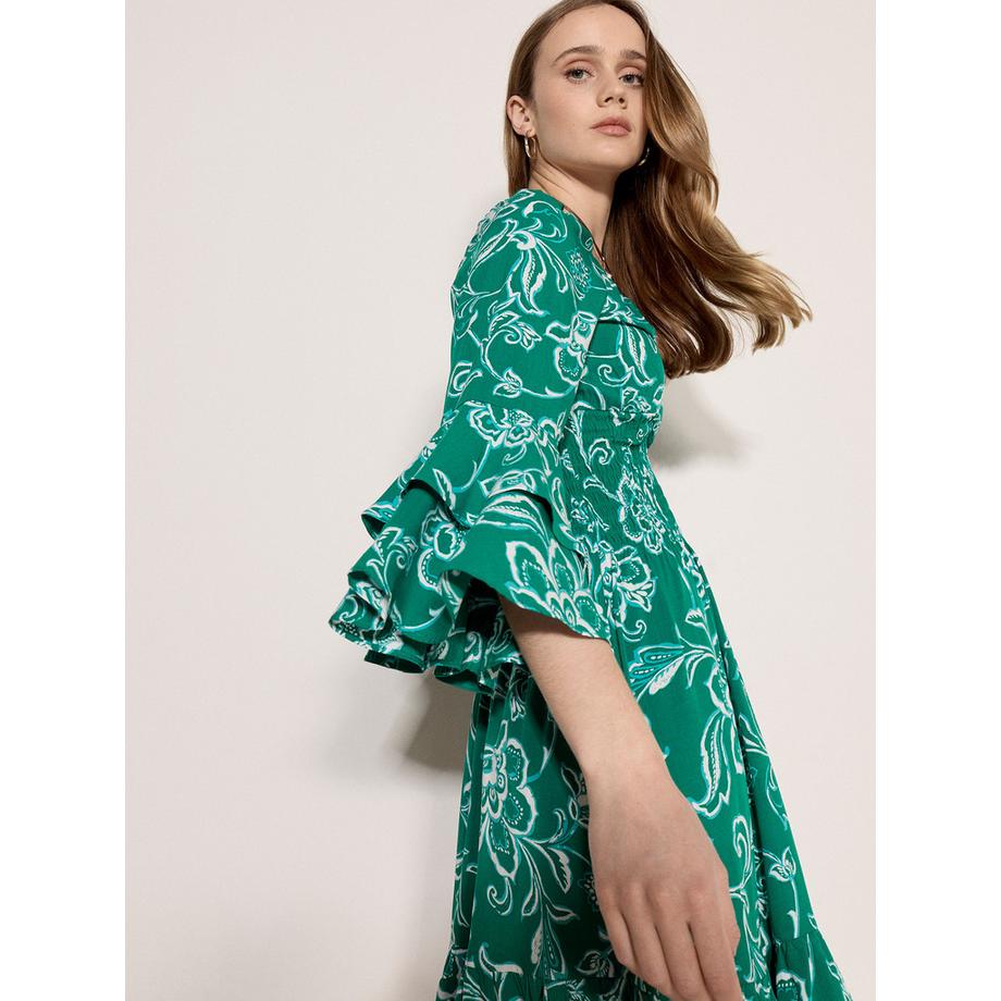 APRICOT Sarasa Mini Robe Fleurie Smockée à Volants  